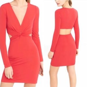 NEW NWOT Express Twist Front Back Cut Out Dress